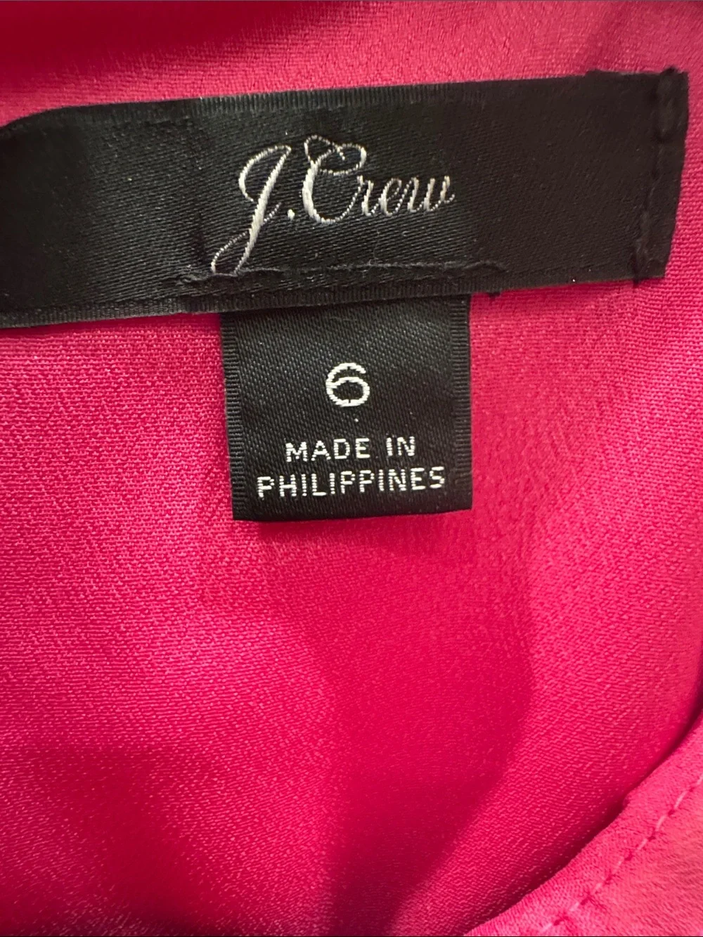 J. Crew Hot Pink Ruffle Neck Bell-Sleeve Shift Dress